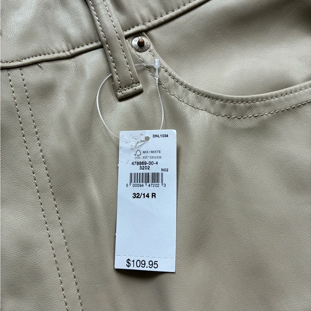 Gap High Rise Vegan Leather Cheeky Straight Pants - Picture 2 of 12